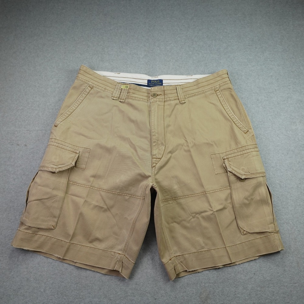 Polo Ralph Lauren Shorts Mens 40 Tan Cargo Classic Chino Cotton Outdoor Casual